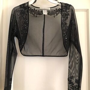 J.R. Nites Black Bead Mesh Shrug